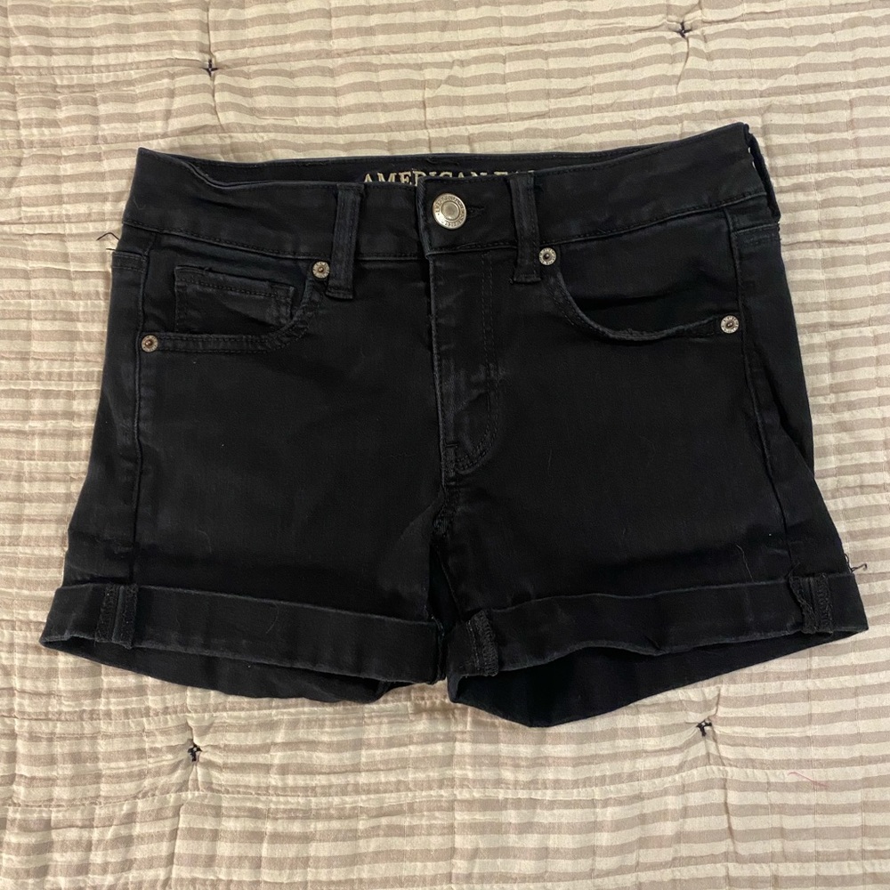 AE Black Jean Shorts